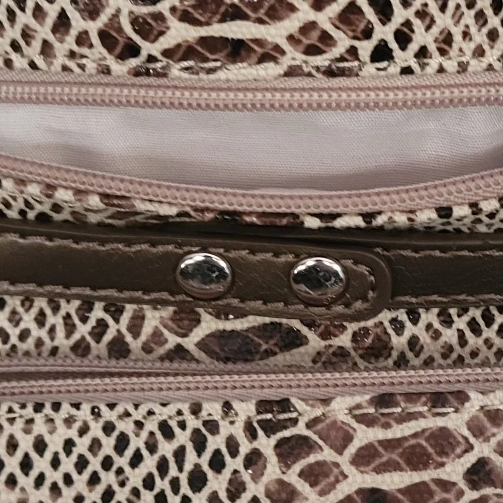 Snake print cross body bag